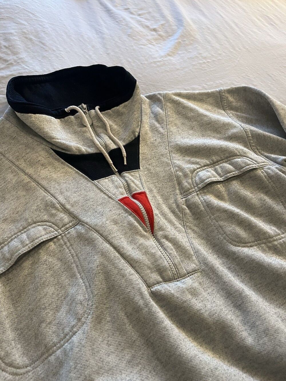 Vintage 80s MacGregor Tennis Gray Jacket 1/4 Zip Large Pullover